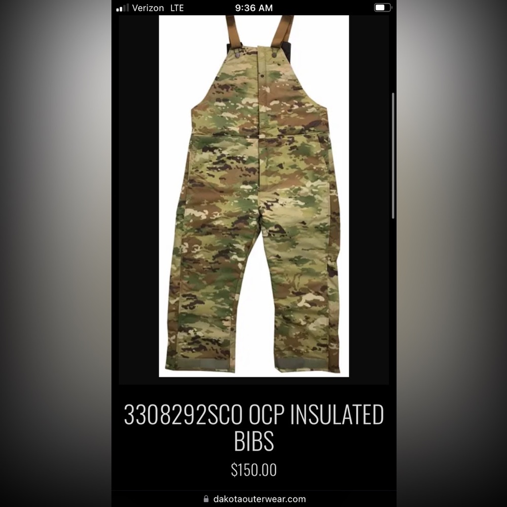 NWOT Camo Hunting military Insulated Bibs